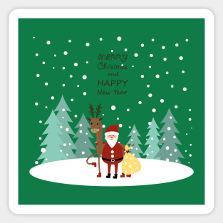 Friends - Santa Claus and reindeer Sticker